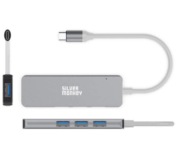 SILVER MONKEY USB-C 4x USB 3.0 (Silver) SMA115 - 1055584 - zdjęcie 2